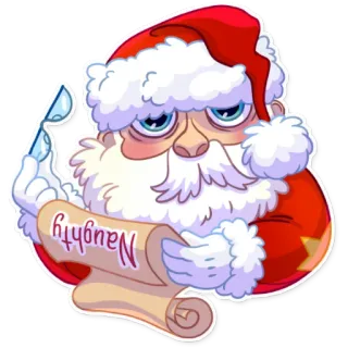 😐 8fa720fb Santa Claus Naughty 圣诞老人, 坏孩子名单, 圣诞节, 节日 telegram sticker