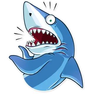 😨 dfce582f Hai, Cartoon, Fisch, Tier, Meer, Ozean whatsapp sticker