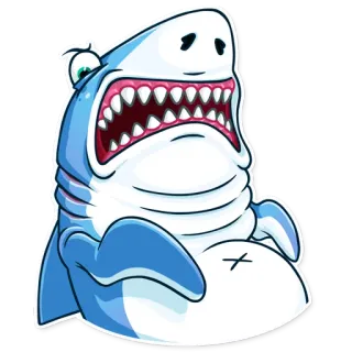 😖 e5ca0970 hai, cartoon, lustig, tier, meeresbewohner whatsapp sticker