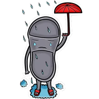 😢 36e7d171 sad, shoe, flip-flop, umbrella, rain, cartoon, crying, weather whatsapp sticker