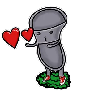 😘 b35de024 cartoon, heart, love, cute, character, shoes whatsapp sticker