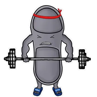 💪 cdcd0fb8 weightlifting, exercise, fitness, gym, cartoon, funny, slippers, lifting whatsapp sticker
