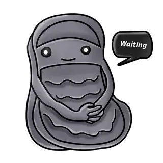 🙂 e3c16787 Waiting waiting, patience, emoticon, mood, expression whatsapp sticker