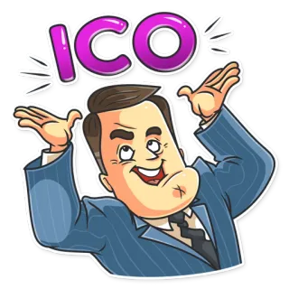 😃 1c7242a6 ICO ICO, man, pak, cartoon telegram sticker