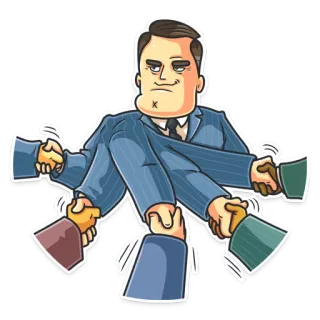 🤝 fed67859 Cartoon, Handdruk, Zakelijk, Deal, Overeenkomst telegram sticker