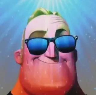 😎 16ebb668 Mr. Incredible The Incredibles Mr. Incredible, The Incredibles, sunglasses, meme, cartoon, character telegram sticker