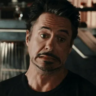 😬 180b383d Tony Stark Robert Downey Jr., Iron Man, Marvel, avengers, tony stark, face whatsapp sticker