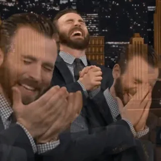😂 f354ca9b Chris Evans laughing, man, celebrity, meme, chris evans, funny whatsapp sticker