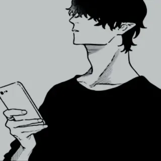 👁‍🗨 d8f3fc12 Anime, Manga, Pria, Telepon, Kasual, Pria telegram sticker