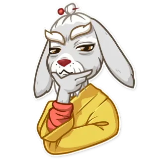 🤔 36deb3a8 rabbit, thinking, pondering, contemplative, animal, cartoon telegram sticker