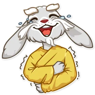 😂 565497dd rabbit, animal, cartoon, character, emoji, happy, laughing telegram sticker
