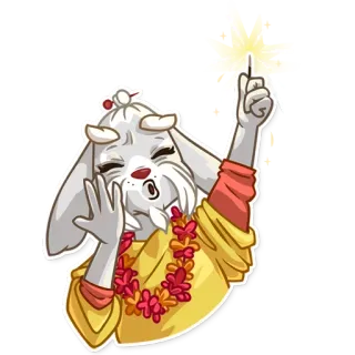 🎇 bec617a9 rabbit, sparkler, cartoon, flower lei, animal telegram sticker