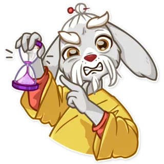 ⏳ d5e06d62 rabbit, hourglass, old, wise, time telegram sticker