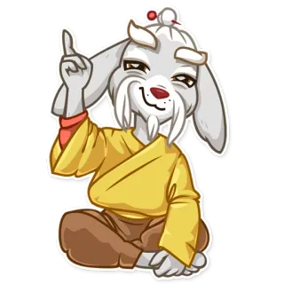 ☝ f566d073 rabbit, wise, zen, cartoon, animal, anthropomorphic telegram sticker