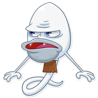 😬 0fa423f5 cartoon, sperm, character, monster, angry, funny telegram sticker