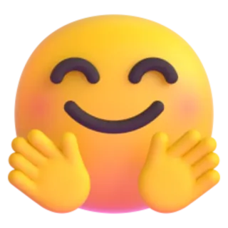 🤗 139d54e2 Emoji, Glimlach, Handen, Knuffel, Geel, Vriendelijk telegram sticker
