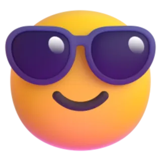 😎 25539aa2 Emoji, Smiley, Zonnebril, Cool, Gezicht telegram sticker