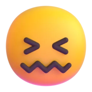 😖 35f6cac3 Emoji, Ziek, Slecht, Gezicht, Geel telegram sticker