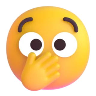 🫢 5919fb27 Emoji, Geschrokken, Verrast, Hand voor mond, Geel gezicht, Gezichtsuitdrukking telegram sticker