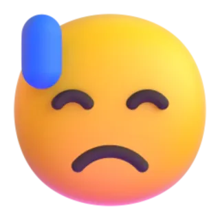 😓 73fd0fb4 Emoji, Verdrietig, Bezorgd, Gezicht, Geel telegram sticker