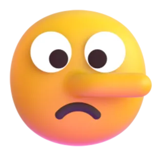 🤥 96536558 emoji, liegen, pinokkio, lange neus, verdrietig telegram sticker
