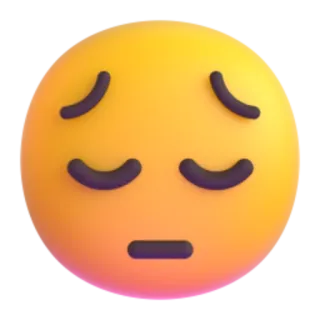 😔 a0ae41b1 Emoji, Verdrietig, Gezicht, Uitdrukking, 3D telegram sticker