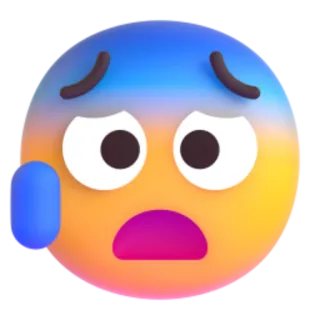 😰 a0f89369 Emoji, Nerveus, Bezorgd, Angstig, Zweet, Emotie, Bezorgd telegram sticker