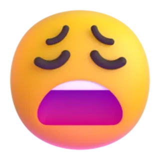 😩 aefcba38 emoji, verdrietig, boos, uitdrukking, gevoel telegram sticker