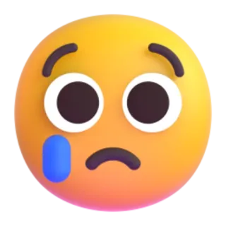 😢 b0cccdbc Emoji, Verdrietig, Huilend, Traan, Gezicht telegram sticker