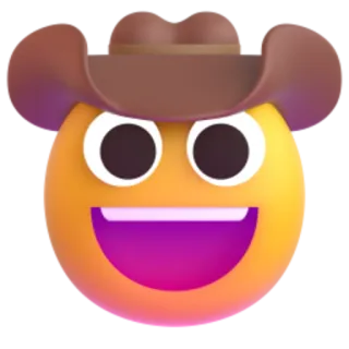 🤠 b0ef809f emoji, cowboy, hoed, glimlach telegram sticker