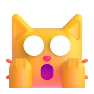 🙀 badd3773 kat, verrassing, schok, emotie, schattig, dier telegram sticker