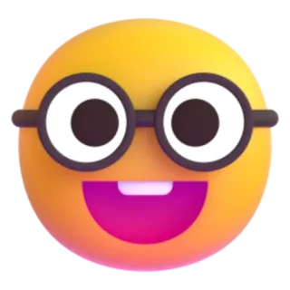 🤓 c13c26b4 Emoji, Nerd, Bril, Smiley telegram sticker
