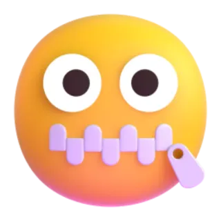 🤐 ca0b1299 Emoji, Mond met rits, Stilte, Rustig, Geheim telegram sticker