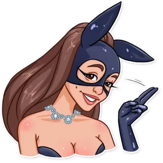 👋 f088b68a wanita, telinga kelinci, topeng, kartun, stiker, anime telegram sticker