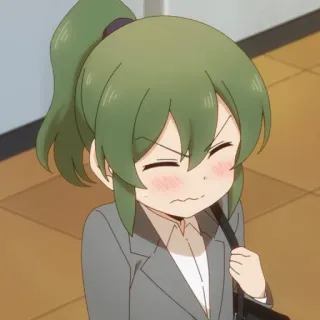 😖 42257d28 Anime, Fille, En colère, Bureau, Entreprise, Personnage telegram sticker