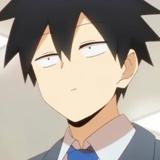 🙁 ab69ed61 Anime, Garçon, ennuyé, inexpressif, uniforme telegram sticker