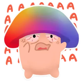 😡 a090f4a0 버섯, 화난, 만화, 캐릭터, 균류, 화려한 telegram sticker