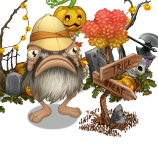 👻 3c535a0c Trick Treat Halloween, Cukierek albo psikus, Dynia, Potwór telegram sticker