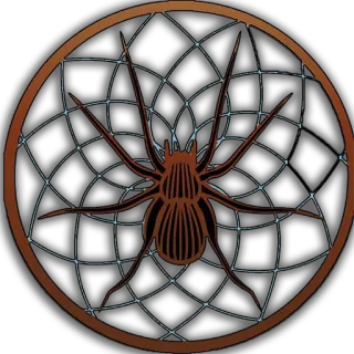 😊 21ab4c4d spider, arachnid, circle, web, brown telegram sticker