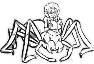 📗 760724c1 spider, reading, book, girl, fantasy, creature telegram sticker