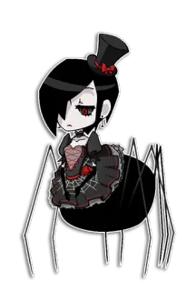 😍 a1e47b9d spider, goth, cute, cartoon, spidergirl, monstergirl telegram sticker