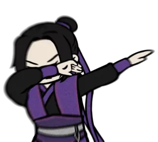 😏 65a34d8f Hoạt hình, Dab, Tím, Nhân vật telegram sticker