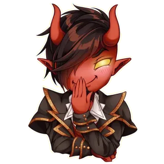 😈 90fd8882 恶魔, 魔鬼, 角, 红色, 可爱, 动漫 telegram sticker