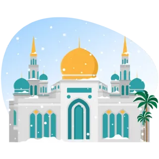 👈 065d571b mesquita, edifício, islâmico, arquitetura, religião, neve telegram sticker