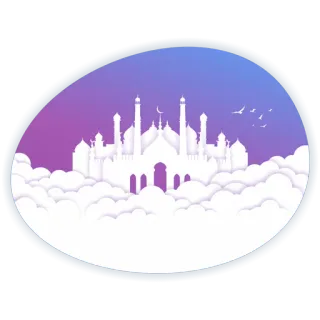 🖐 11f08427 mesquita, islão, edifício, religião, nuvem, árabe telegram sticker