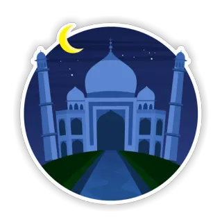 😆 2d0ba4b4 Taj Mahal, Índia, Islão, Muçulmano, Mesquita, Noite, Edifício, Marco telegram sticker