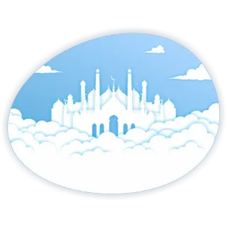 🖐 32c1b04b mesquita, islão, religião, nuvens, céu, branco, edifício, arquitetura telegram sticker