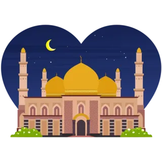 ✋ 641a952b mesquita, islamismo, religião, prédio, arquitetura, noite telegram sticker