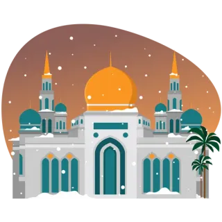 👈 9f3f75dd mesquita, islão, edifício, arquitetura, religião, inverno, neve telegram sticker
