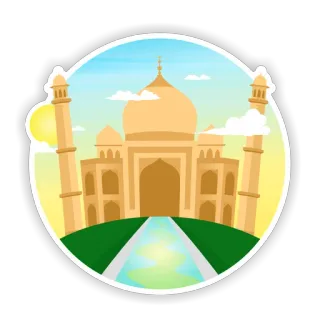 😄 ef508605 Taj Mahal, Índia, Ponto turístico, Arquitetura, Viagem, Turismo, Edifício, Monumento telegram sticker